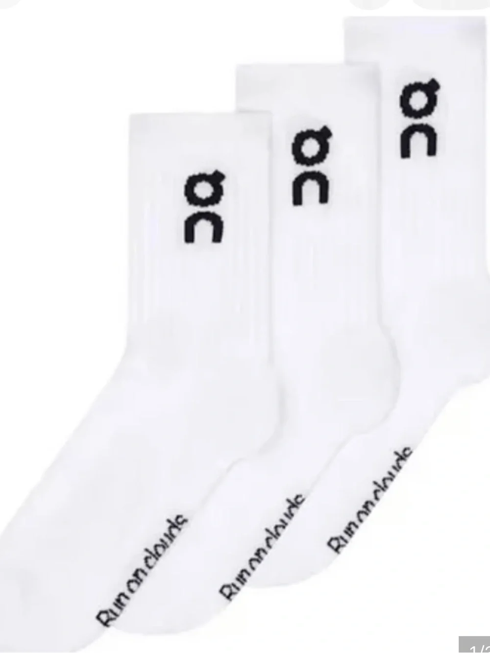 On Running White Crew Athletic Socks with Black Logo – 3 Pack